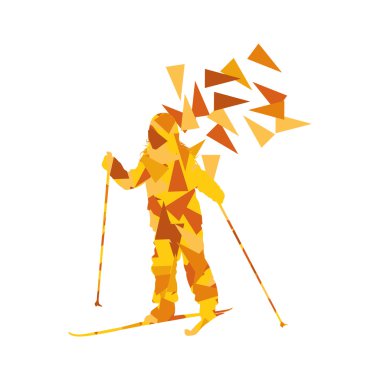 Kayak çocuk kayakçı vektör arka plan soyut illüstrasyon kavramı