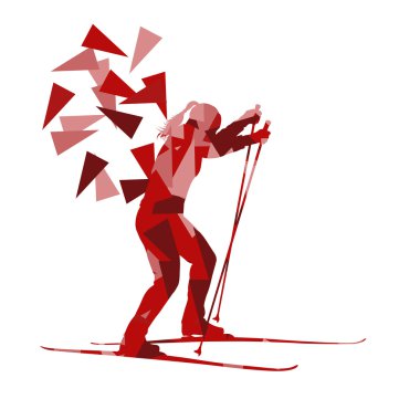 Kadın kadın Kayak vektör arka plan kış soyut spor Hüseyin