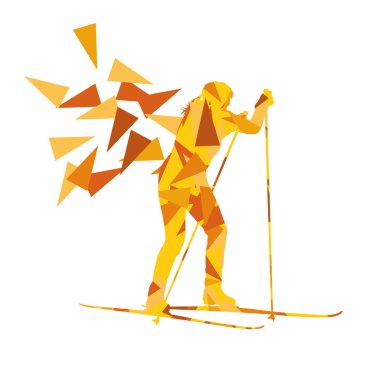 Kadın kadın Kayak vektör arka plan kış soyut spor Hüseyin