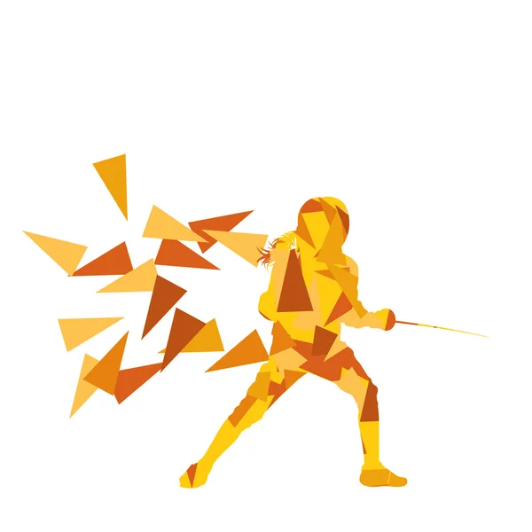 Woman fencing sport vector background concept illustration made — Stockový vektor