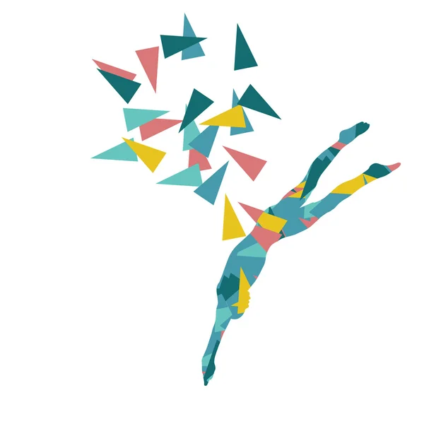 Nadador profesional salto posición vector abstract illustrati — Vector de stock