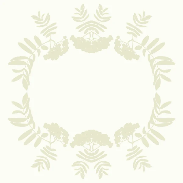 Vintage background vector with rowan berry tree branch pattern e — ストックベクタ