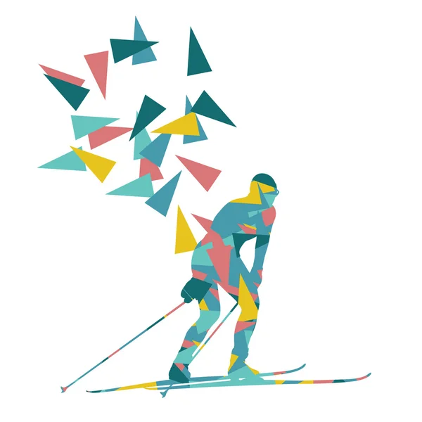 Kadın kadın Kayak vektör arka plan kış soyut spor Hüseyin — Stok Vektör
