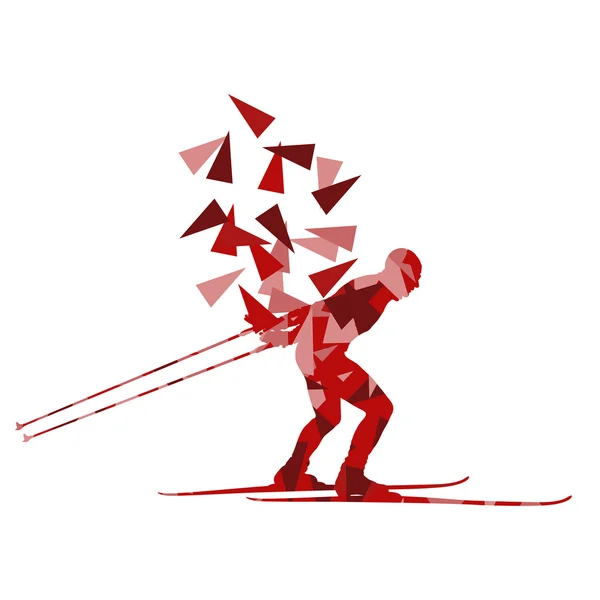 Ski homme vecteur arrière-plan abstrait illustration concept fait — Image vectorielle