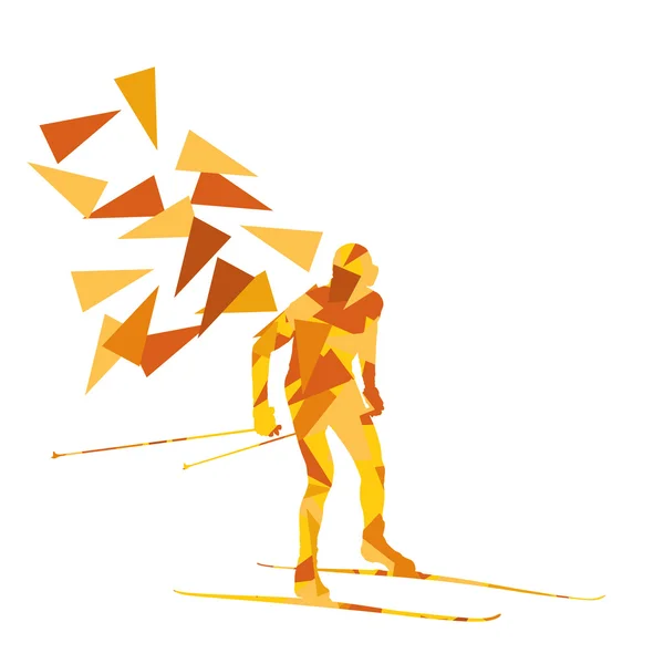 Skiing man vector background abstract illustration concept made — Stockový vektor