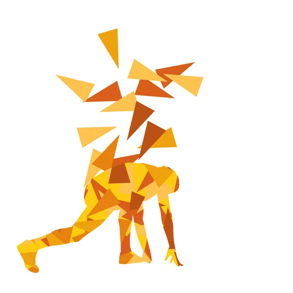 Man stretching exercise fitness warm up vector background abstra — Stockový vektor