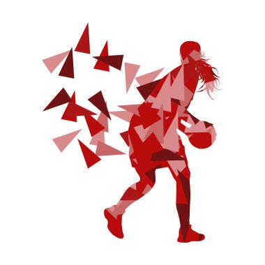 Genç kız basketbol oyuncu vektör arka plan soyut kavram 