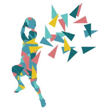 Basketbol oyuncu adam vektör arka plan soyut illüstrasyon co