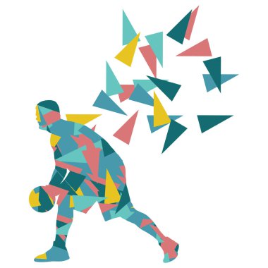 Basketbol oyuncu adam vektör arka plan soyut illüstrasyon co