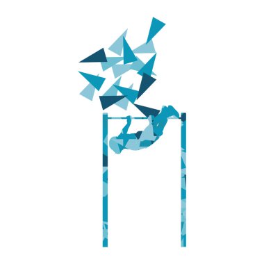 Fitness ve yatay çubuk vektör geri çekme adam yapıyor atlet