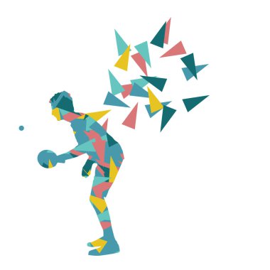 Masa Tenisi oyuncu ping pong soyut vektör arka plan illustr