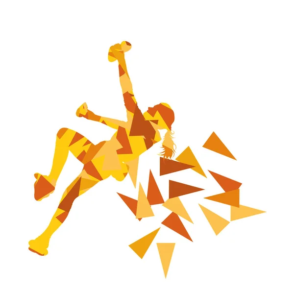 Klättrare siluett kvinna vektor bakgrund abstrakt illustration — Stock vektor