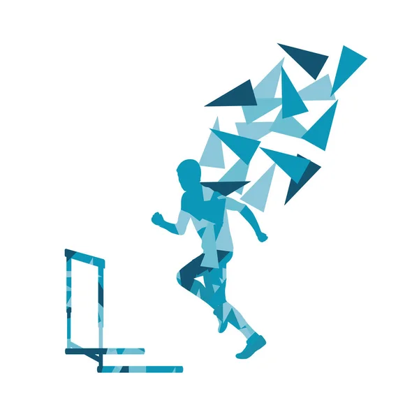 Чоловік перешкоджає гонці чоловіки спортсмени змагаються Векторні абстрактні нарди — стоковий вектор