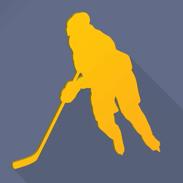 Joueur de hockey homme matériau conception vecteur — Image vectorielle