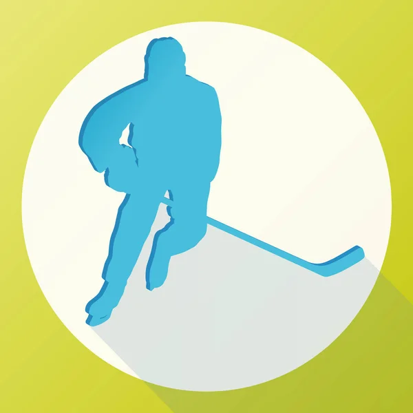 Hockey player man material design vector — Stock Vector