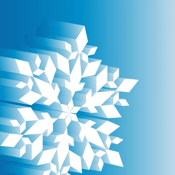 Sněhová vločka modrá neon vektorové pozadí abstraktní zimní — Stockový vektor