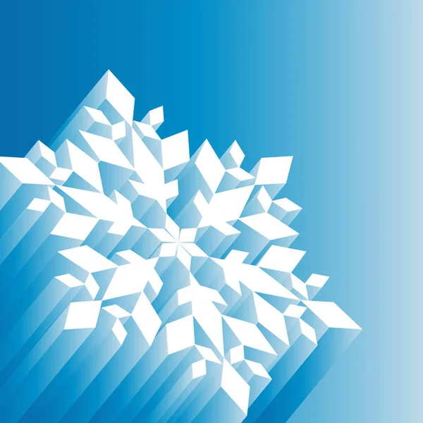 蓝色雪花霓虹灯矢量背景抽象冬季 — 图库矢量图片