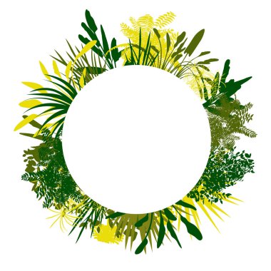 Vahşi bitkiler detaylı siluetleri vektör afiş arka plan