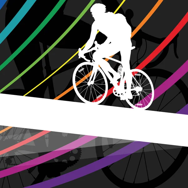 Ciclista activo hombre y mujer ciclistas en el deporte abstracto la — Vector de stock