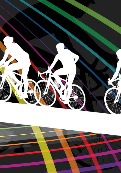 Ciclista activo hombre y mujer ciclistas en el deporte abstracto la — Archivo Imágenes Vectoriales
