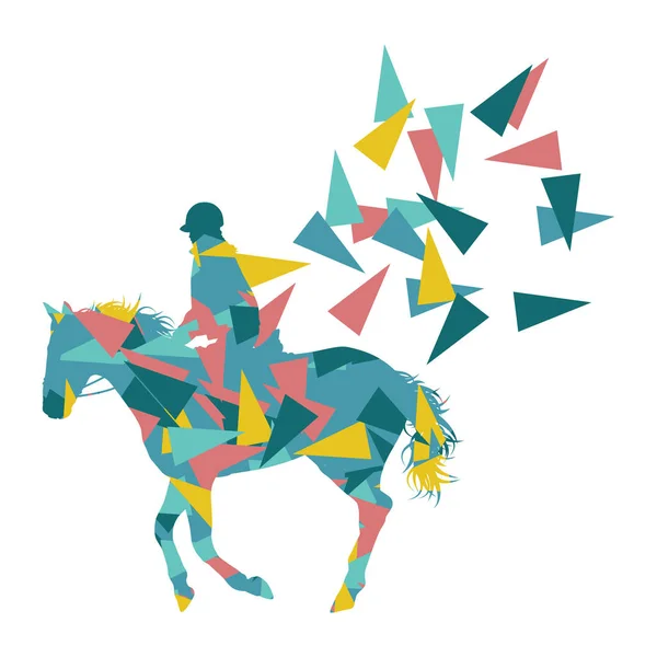 Horse riding vector background abstract illustration concept mad — Stock Vector