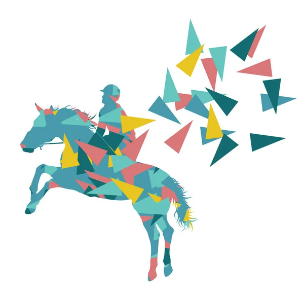 Horse riding vector background abstract illustration concept mad — Stock Vector