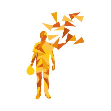 Vektör arka plan illüstrasyon kavramı Bovling Melon adam o yaptı