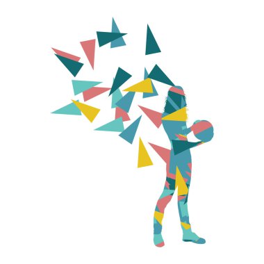 Melon kadın bowling vektör arka plan illüstrasyon kavramı yapılan