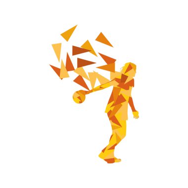 Melon kadın bowling vektör arka plan illüstrasyon kavramı yapılan