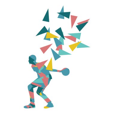 Vektör arka plan illüstrasyon kavramı Bovling Melon adam o yaptı