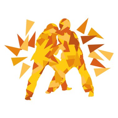 Judo çocuk vektör savaş sanatı çocuk kavga soyut illüstrasyon co