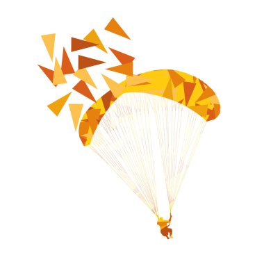 Yamaçparaşütü uçan vektör arka plan kavramı çokgen kırılgan yaptı