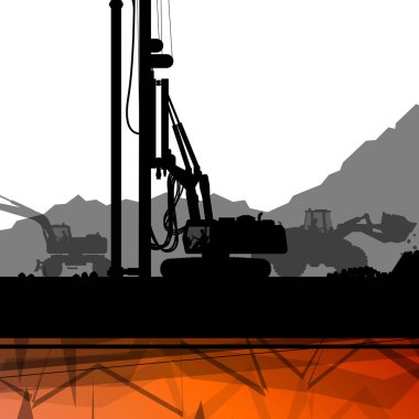 İnşaat site Ekskavatör traktör hidrolik sondaj mac kazık