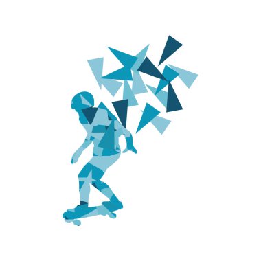 Kaykaycı vektör arka plan soyut kavram çokgen yapılan 