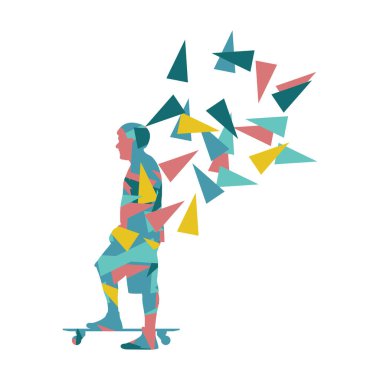 Kaykaycı vektör arka plan soyut kavram çokgen yapılan 