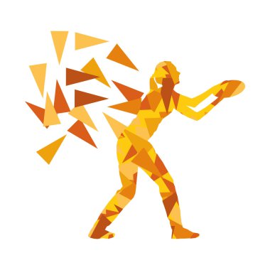 Pol uçan disk vektör arka plan kavramı atma kadın yaptı