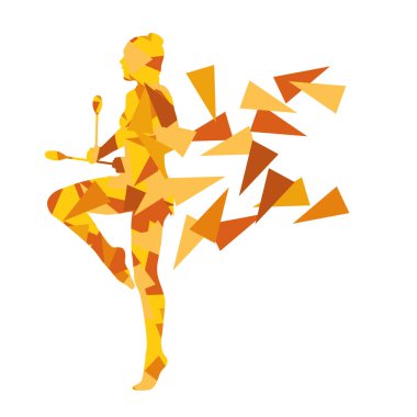 Ritmik Jimnastik kadın performans kulüpleri vektör soyut