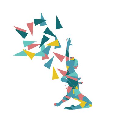 Ritmik Jimnastik kadın performans kulüpleri vektör soyut