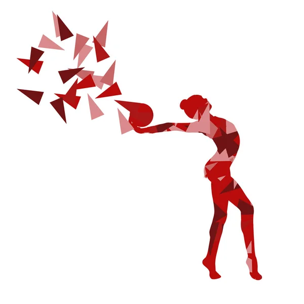 Gymnaste avec ballon Art gymnastique abstrait vecteur fond illu — Image vectorielle