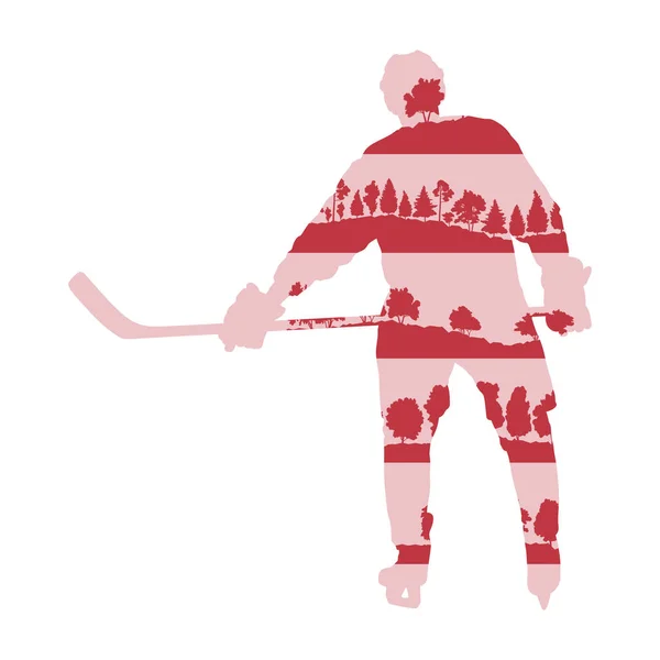 Hokejový hráč silueta vektor pozadí koncepce s — Stockový vektor