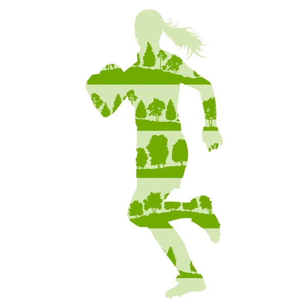 Rugby woman player active sport vector background illustration c — Stock Vector