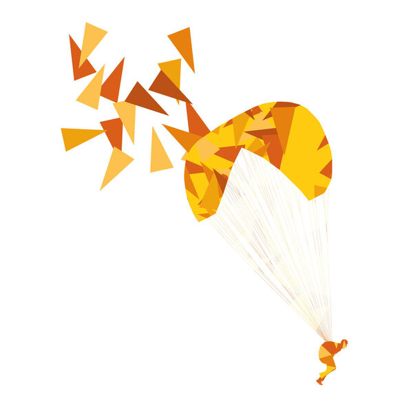 Концепция векторного фона параплана из многоугольного крана
