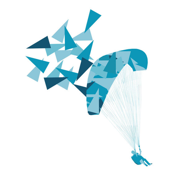 Концепция векторного фона параплана из многоугольного крана
