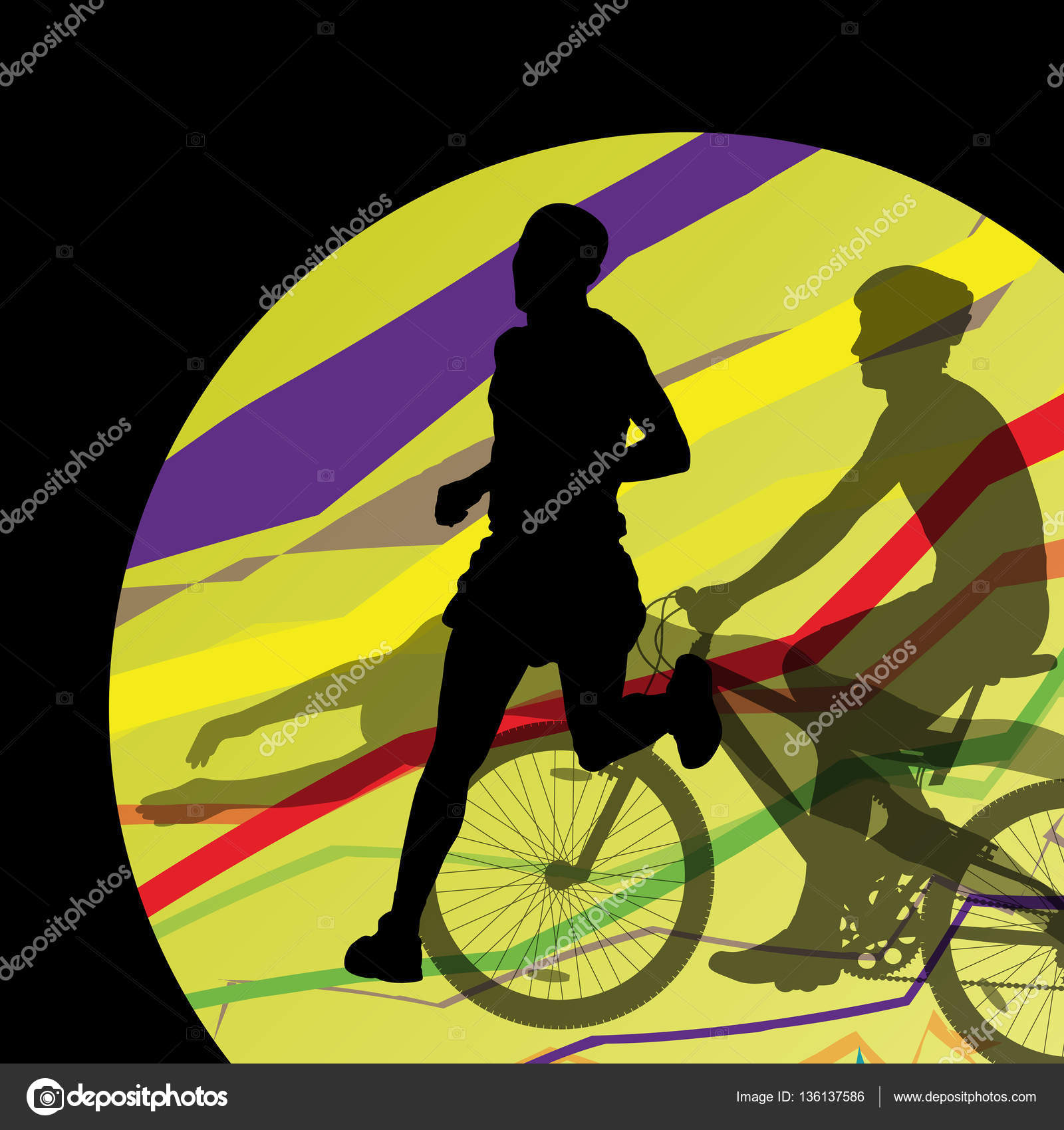 Running Bicycle Swimming Triathlon Bicycle Race Racing Run Running