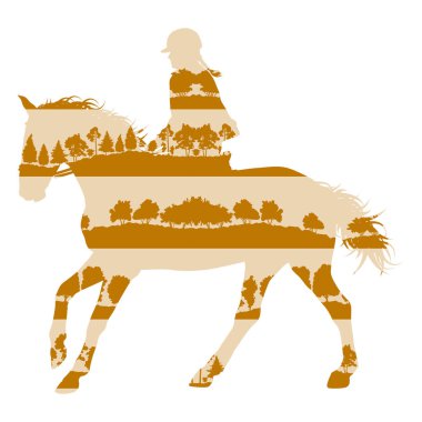 Yapılan binici ve at binicilik spor vektör arka plan kavramı 