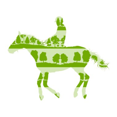 Yapılan binici ve at binicilik spor vektör arka plan kavramı 