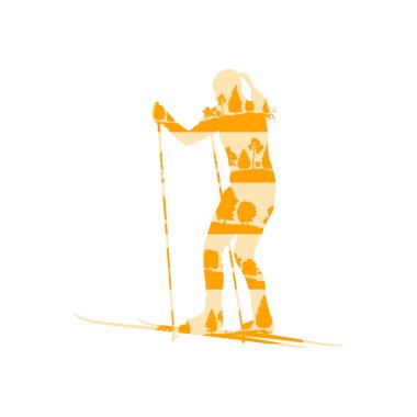 Cross country kayak vektör arka plan soyut kavram anne kadın