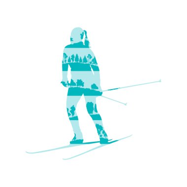 Cross country kayak vektör arka plan soyut kavram anne kadın