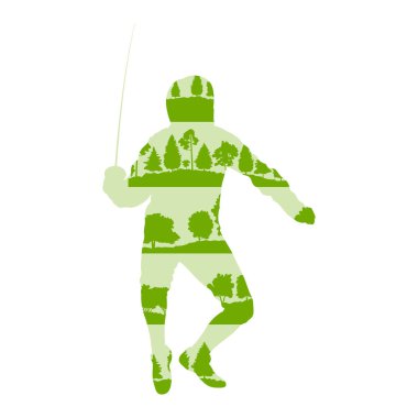 Eskrim oyuncu adam vektör arka plan afiş illüstrasyon kavramı