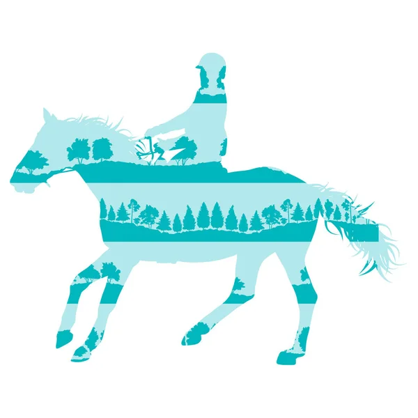 Jinete y caballo ecuestre vector deportivo concepto de fondo hecho — Archivo Imágenes Vectoriales